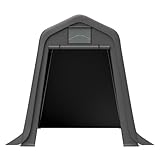 Großes Garagenzelt 245x183x217 cm, Wetter- und Winterfeste Fahrradgarage mit Rolltor, wasserdichte 170 g/m² PE-Plane (25 cm Überstand), Grau, Aufbewahrungsschuppen