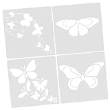ORFOFE 8 Stück Teiliges Wiederverwendbares Schmetterlings schablonen DIY Bastelvorlagen Zeichenschablonen mit Abgerundeten Kanten für Scrapbook Papier Wanddekoration
