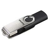 Hama 32GB USB-Stick USB 2.0 Datenstick (10 MB/s Datentransfer, mit Öse zur Befestigung am Schlüsselring, Speicherstick, Memory Stick aus Metall, geeignet für Windows/MacBook) Silber