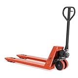 HEMMDAL Handhubwagen | 2.500 kg Tragkraft | 1.150 mm Gabellänge | 540 mm Gabel-Tragbreite | blutorange | Tandem-Gabelrollen aus robustem Polyurethan | Hubwagen | Gabelhubwagen