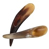 Holibanna Natürliche Ochsenhorn 2 Stück Ergonomischer Gesichtsmassagestab Leichtes Akupunktur Massagegerät für Hautpflege und Reise Traditionelles Schabmassagegerät