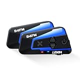 LEXIN B4FM Motorrad Bluetooth Headset, Helm Intercom, Kommunikationssystem für bis zu 10 Motorräder mit 2000m Reichweite, Motorradhelm Gegensprechanlage mit Musikteilen Funktion Doppelpack