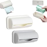 Fineliner Müllbeutelspender, Fineliner, Beutelspender, kein Stanzen erforderlich, Wandmontage, Müllbeutelspender, Müllbeutelspender, Müllbeutelspender (weiß + grau)