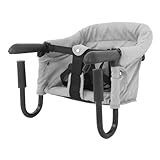 ibasenice Klappbarer Babyhochstuhl Tischsitz eating chair Essstuhl Kindersitz Reisehochstuhl schreibtischstuhl Haken an Hochstühlen Haken am Hochstuhl Oxford-Stoff Grey