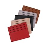Andiker Kreditkartenetui, schmal, minimalistisch, Vordertasche, mit 6 Kartenfächern, für Damen und Herren, 5 Stück
