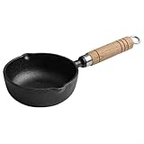 Tragbare Gusseisen-Bratpfanne 13 cm für Induktionsherd, Herd und Grill, unbeschichtet für natürliche Würze und gleichmäßige Wärmeverteilung