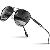 Wrimen Sonnenbrille-Herren-Damen-Polarisiert-Metallrahmen-Unisex-UV400-Schutz-Klassische Ultraleichte für Fahren,Angeln,Laufen & Outdoor(Grau)