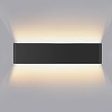 Lureshine Wandleuchte Innen 16W 40cm Up and Down Wandleuchte Aluminium Dekoration/Moderne Wandlampe Warmweiß 3000k Wandleuchten für Wohnzimmer|Schlafzimmer|Korridor|Treppenhau(Schwarz)