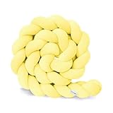 RZYW Bettschlange Geflochten, Kantenschutz Bettumrandung Knotenkissen, Bettschlange Baby, Nestchenschlange Geflochtenes, Bettschlange Knotenkissen, Seitenschläferkissen, Bettrolle Stillkissen,A1,1m