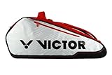 VICTOR Racket Bag Doublethermobag Badminton Tennis Squash Bag, Rot/Weiß
