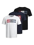 JACK & JONES Male T-Shirt 3er-Pack klassisch Logoprint