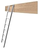 Etagenleiter für den Innenbereich, mit verstellbaren Haken, Stehleiter für Anhänger, Wohnmobil, Etagenleiter, 150 cm, zusammenklappbar, silberfarben, 1,5 m