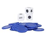 LCR Würfelspiel-Set, 24 Chips Links Rechts Würfelspiel-Set Easy Play Exquisite Tragbare Größe für Familienfeiern