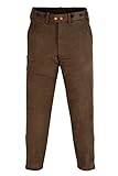 German Wear Lange Jagd Trachten Lederhose Jägerhose Jagdhose Büffelleder, 52/L, Dunkelbraun
