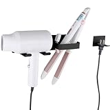 Yabound Föhn Halterun, Haartrocknerhalter Wandmontage, Fönhalter zum Kleben oder Bohren, Föhnhalterung Bad Ohne Bohren für die Meisten Haartrockner