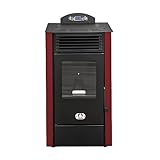 STUFE A PELLET ITALIA California 8 KW | Pelletöfen Effizienz 91% Heizt 70m² Autonomie 20 Std. Programmierbar 5 Geschwindigkeiten und Leistungsstufen Kompaktes Design 24 Monate Garantie Rot