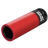 DAKCOS Schlagschrauber Nüsse 21mm Kraft Steckschlüssel mit Schonhülsen,CR-MO Schonnüsse 1/2' Antrieb für Alufelgen Radwechsel, Länge: 85mm