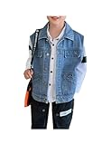 Siehin Kinder Jungen Jeansweste Frühling Denim Weste Ärmellos Jeansjacke Casual Jeansweste