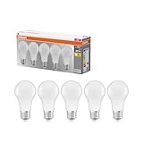 Osram Lamps LED Base Classic A Lampe, Sockel: E27, 2700 K, 8, 50 W, Ersatz für 60-W-Glühbirne, Warmweiß, 5 Stück (1er Pack)