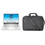 HP Laptop | 15,6' FHD Display | Intel Celeron N4500 | 4 GB DDR4 RAM | 128 GB SSD | Intel UHD Graphics | Windows 11 Home im S-Modus | QWERTZ Tastatur | Silber Prelude Pro Laptop-Tasche, Schwarz