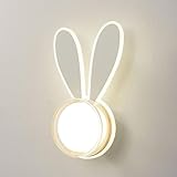 AoLa LED Wandleuchte lnnen Kinderzimmer Wandlampe Modern Kreative Hase Acryl Lampeschirm 3 Farben 16W Nachttischlampe Jungen Mädchen Zimmer Mini Karikatur Nachtlicht für Schlafzimmer Wohnzimmer Flur