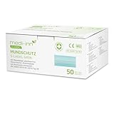 Medi-Inn+ Mundschutz Typ IIR, 3-lagig, grün, 1 x 50 Stück, medizinische Gesichtsmaske mit Ohrschlaufen