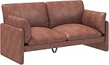 UNIONLINE 3 Seater Sofa, 172 cm, Ledersofa, Couch, groß, modernes Liebessitz-Sofa, 2-3-Sitzer für Wohnzimmer, Schlafzimmer, Wohnung, Home Office, Braun