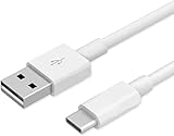 USB 3.1 Typ C Kabel passend für Samsung Galaxy A16 A06 A55 A35 A15 A05 A54 A34 A14 A53 A33 A23 A13 A04s A52 A32 A51 S23 S24 Ultra 5G S22 S21 S20 FE PC Computer TypeC Datenkabel Ladekabel USB-C Weiß