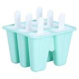 Eis-Pop-Maschine, Grüne Eisformen aus Silikon – DIY-Werkzeug for einzigartige Leckereien mit, Püree, Joghurt, Obst, Pudding, Marmelade – Lebensmittelqualität, leicht zu reinigen – 4 Gitter, 6 Gitter (
