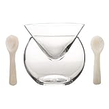 DUEBEL Kaviar Kühllerheber Set plus 2 Stück Perlmutt-Löffel Kaviar 8cm - Universal Martini, Wein, Likör, Cocktailkühler