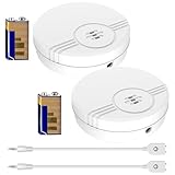 2 Pack Wassermelder Wasseralarm, 135dB Wasserwarner Wassersensor Alarm, Wasserwarner Flut Detektor für Keller, Badezimmer, Waschküche, Küchen, Garagen, und Dachböden (6F22/9V Batterien enthalten)
