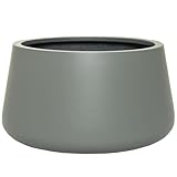 VIVANNO Pflanzentopf Pflanzkübel Fiberglas Gordo 21x32 cm Frostsicher - Blumentopf Bauchig Rund Grau Groß Außen, Innen