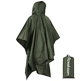 Azeekoom Regenjacke Regenponcho, Regenmantel Wasserdicht Unisex Camping Zelt Campingdecke 3 in 1 Multifunktionaler Regencape für Picknick im Freien Trekking Camping Angeln Jagd Ausflug (Grün)