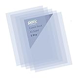 QBIX Mylar-Blätter - 5 Stück Kunststoff-Schablonenblätter - 0,2 mm transparente A3-Blätter - DIY-Schablonenkunstblatt zum Schneiden von DIY-Schablonen
