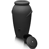 YourCasa Regentonne 210 Liter [Amphore Design] Regenfass Frostsicher aus Kunststoff - Regenwassertonne mit Wasserhahn - Regenwassertank Garten Regenwassersammler Wasserfass Wassertonne (Anthrazit)