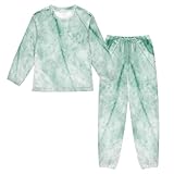 Lupulamo Kinder Plüsch-Pyjama-Set, abstrakter Marmor, warm, verdickt, Schlafanzug, Nachtwäsche für Jungen und Mädchen, geeignet für Zuhause und Lounge, mehrfarbig, 7-8 Years