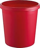 helit H6105825 - Objekt-Papierkorb, 18 Liter, rot, mit umlaufendem Griffrand, aus Kunststoff, 1 Stück