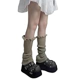 YCHUCH Gestrickte Winterstrümpfe Für Damen Beinwärmer Lange Socken Stiefelmanschetten Topper Legging Pads Kniebandage Pads Wärmer Ärmel Hohe Beinärmel Hohe Leggings