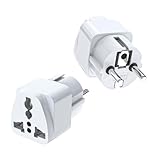 VIEVRE 2 Stück Reiseadapter, Universal Adapter, Adapter China Deutschlandstecker, Universal EU Steckdose für USA UK Thailand Schweiz China Italien etc