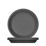 BigDean 3X Blumentopf Untersetzer Ø 39 cm Farbe Anthrazit Kunststoff Blumenuntersetzer Blumentopfuntersetzer passend zu Ø 40 cm Blumentöpfen