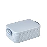 Mepal Brotdose Midi – Brotdose To Go - Lunchbox für 2 Sandwiches oder 4 Brotscheiben - Meal Prep Box - Brotdose Erwachsene - Essenbox mit Unterteilung - Nordic blue