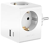 COLOR UP Steckdosenwürfel ohne Kabel, 5in1 Steckdosenadapter für DE/NL/ES/SE/FR, Mehrfachsteckdose für USB A/C + 3X C E/F, Mehrfachstecker für Steckdose mit Überspannungsschutz & Kindersicherung