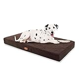 brunolie Balu Hundebett in Dunkelbraun, waschbar, orthopädisch und rutschfest, kuscheliges Hundekissen mit atmungsaktivem Memory-Schaum, Größe XL (120 x 72 x 10 cm) Braun