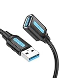 VENTION USB 3.0 Verlängerungskabel 5 Gbps 0.5M, USB 3.0 A Stecker auf A Buchse, USB Extension Cable für Kartenlesegerät, Tastatur, USB-Stick, externe Festplatte, USB-Hub, Drucker, Kamera und mehr