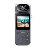Muuoeou Tragbare Digitalkamera 1080P mit Drehbarem Objektiv, Sportkamera, Sprachrekorder, Bodycam für Journalisten und Abenteurer,B