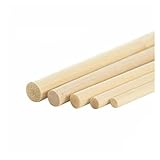 Holzleisten zum Basteln 3–8 mm runde Bambusstäbe aus Holz, for Selbermachen, handgefertigt, for Möbel, Ornamente, Herstellung von kleinen Holzstäben, Material, Holzbearbeitungsbedarf(5mmx20cm 1489119)