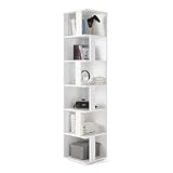 CORNER Eckregal in Weiß - Platzsparendes Standregal mit 6 offenen Fächern für Wohnzimmer, Jugendzimmer oder Flur - 38 x 186 x 38 cm (B/H/T)
