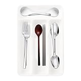 Renopfect Besteckkasten - Besteckeinsatz Für Küchenschubladen,Kompakter 4-Fach Aufbewahrer Für Gabeln Löffel Kochgeschirr Haushalt Wohnung Studentenwohnheim Schrank Arbeitsplatte Camping