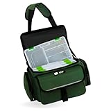 Zite Fishing Angeltasche mit Boxen 35cm [4 Tackle-Boxen inkl.] Angelkoffer Forellen Angel Taschen mit Boxen, System Bag Umhängetasche, Angeltaschen Angler Tasche, Angeltasche für Zubehör Angeln Tasche