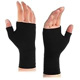 Geyoga 2 Stück Kompression Stütze Daumen Schiene Atmungsaktive Daumenstütze Elastische Bandage Daumen Stützen für Damen Herren Sport (Schwarz, M)
